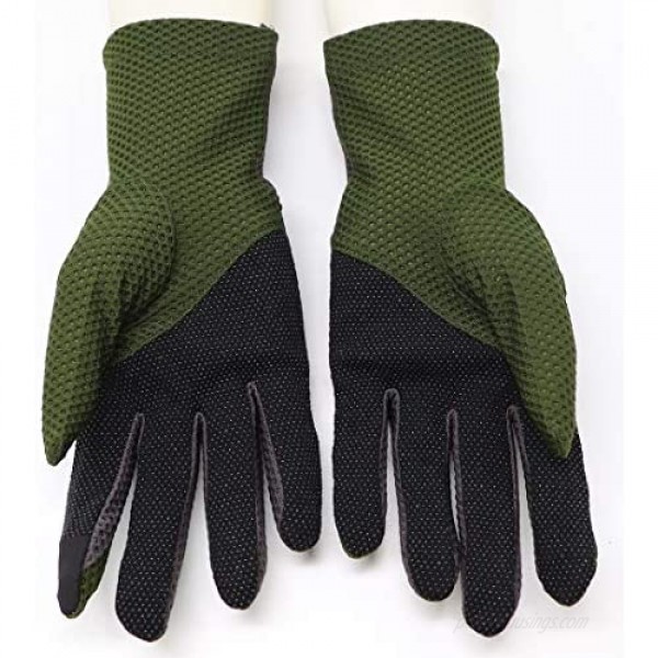 Biruil Men Fingerless Gloves Non Skid Cotton Sun UV Protection Breathable Driving Sport Mittens