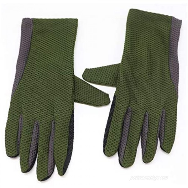 Biruil Men Fingerless Gloves Non Skid Cotton Sun UV Protection Breathable Driving Sport Mittens