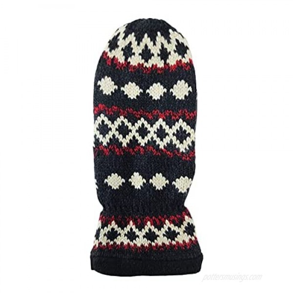 Bruceriver Knit Mittens Geometry Design for Men and Women