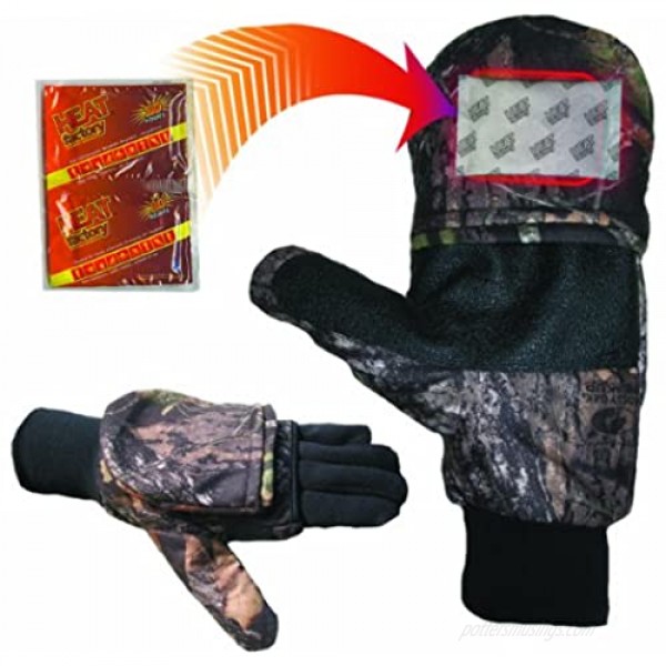 Heat Factory Gloves with Pop-Top Mittens with Hand Heat Warmer Pockets
