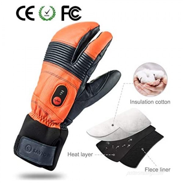 Savior Heated Mittens for Men Women Battery Heated Gloves Heated Ski Gloves