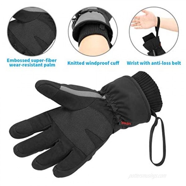 Ski gloves，Bizzliz Waterproof Winter Warm Gloves Snow Gloves Touch Screen for Outdoor Sport Men Women