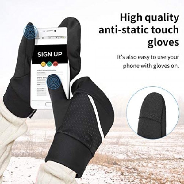 Winter Fingerless Gloves For Men Touch Screen Gloves Convertible Sport Gloves For Hiking Running Driving Cycling