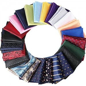 24 Pieces Mens Pocket Squares Mens Handkerchief Soft Colored Men Assorted Hankies for Wedding Party