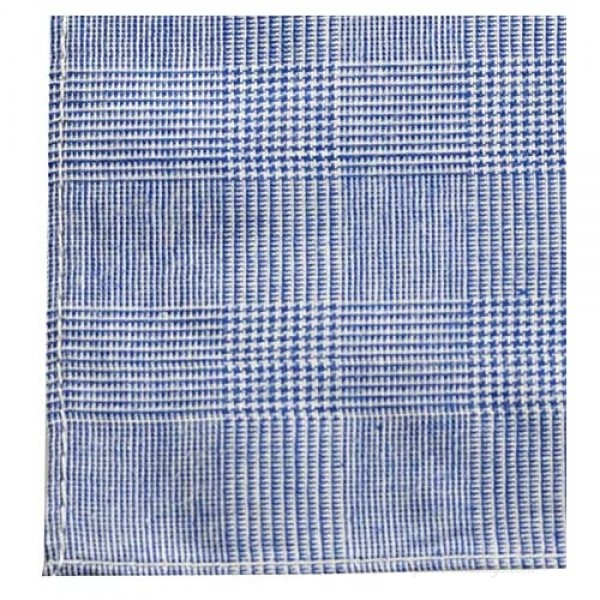 ARAD Men's Handkerchiefs 100% Premium Cotton – Assorted White with Stripe and Blue Checker Pattern - Pack of 5 Hankies-16x16