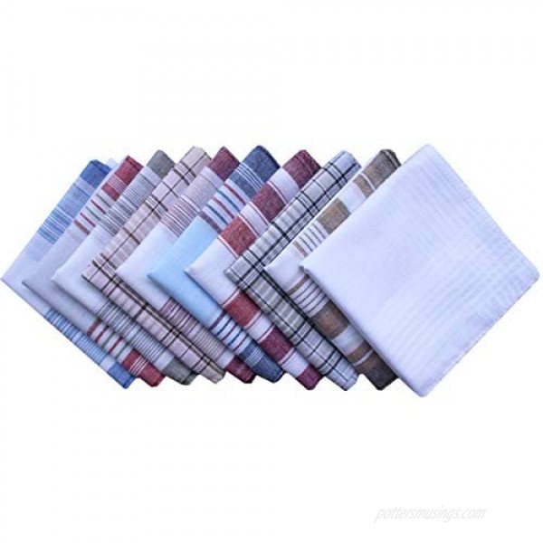 Assorted Pack of Mens White Color Border Cotton Handkerchiefs