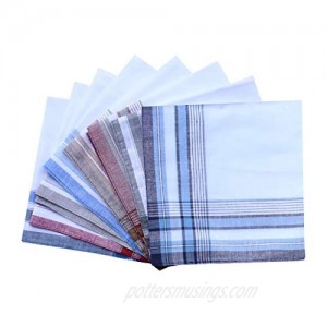 Assorted Pack of Mens White Color Border Cotton Handkerchiefs