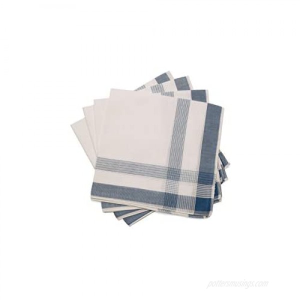 Causa Forcia Cotton Handkerchiefs for Men Thick Soft Turkish White Cotton 12 Pack (Color Striped)