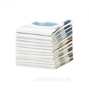 Causa Forcia Cotton Handkerchiefs for Men Thick Soft Turkish White Cotton 12 Pack (Color Striped)