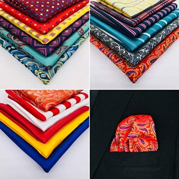 ekSel 45 Pack Pocket Square Set for Men Assorted Patterns and Colors Party Weddings