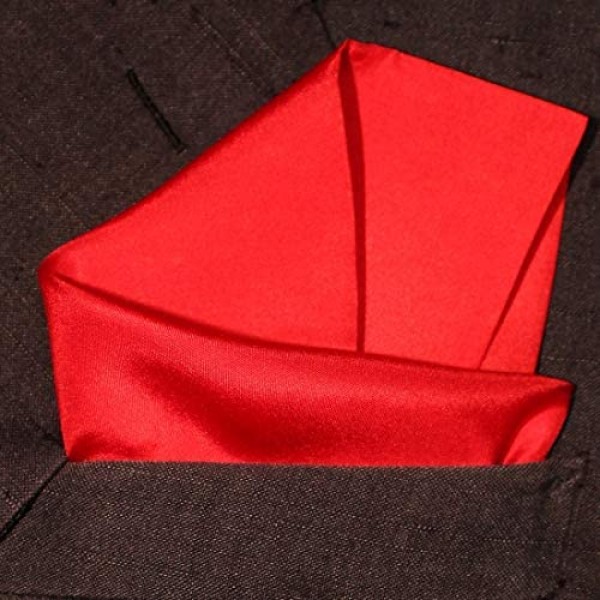 Fine Red 100% Silk Pocket Square for Men by Royal Silk - Full-Sized 16x16