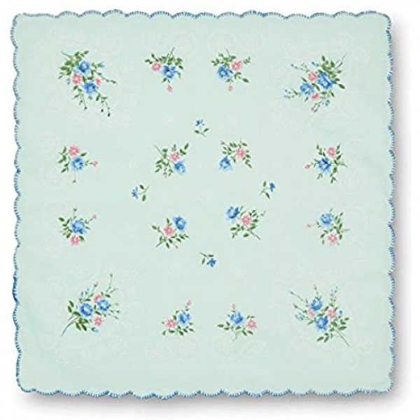 GB Women's 100% Cotton Handkerchiefs Assorted with Wavy Edge and Print Floral 12 Pieces