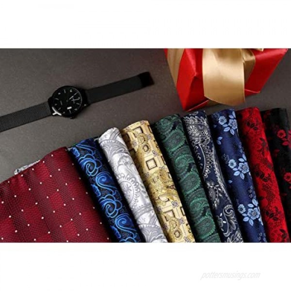 HISDERN 15 Pack Mens Pocket Squares Handkerchiefs Set Assorted Colors for Wedding Party With Gift Box