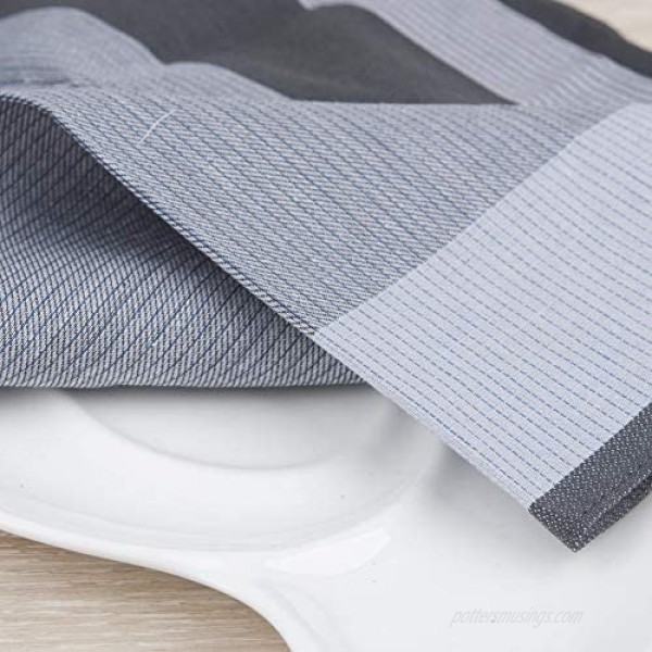 Houlife Men's 6 PCs 100% 60s Combed Cotton Handkerchief Striped Hankies 17×17