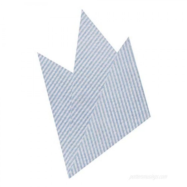 Jacob Alexander Seersucker Striped Pattern Pocket Square Handkerchief