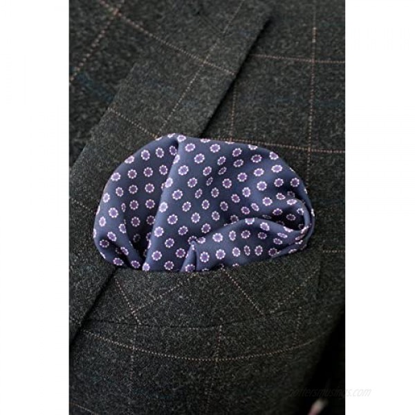 JEMYGINS 6PCS Silk Pocket Squares for Men Handkerchief Hanky Set