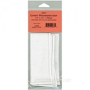 Lacis Linen Handkerchief Single Spoke 11 by 11-Inch White