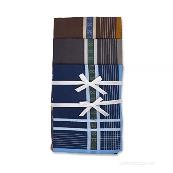 Large Soft Cotton Handkerchiefs for Men with Elegant Pattern in Assorted Color