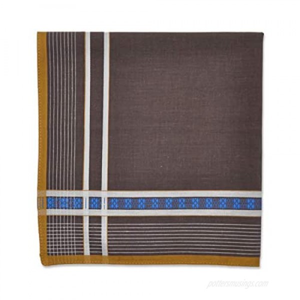 Large Soft Cotton Handkerchiefs for Men with Elegant Pattern in Assorted Color