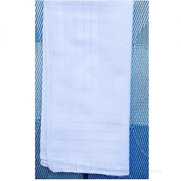 MemoryHanky Men's Pure White 100% Cotton Handkerchiefs Classic Hankies
