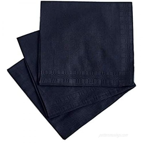 Men's Handkerchiefs 100% Soft Cotton Black Hankie Pack of 6