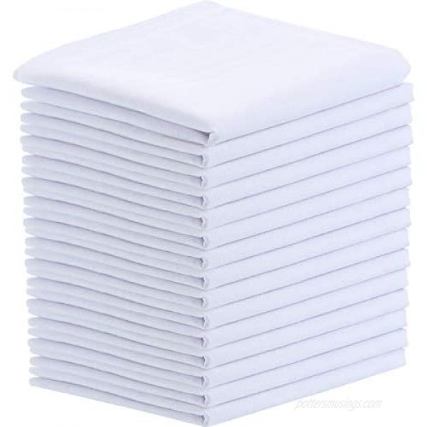 Men's Handkerchiefs Soft Cotton Classic White Pocket Square Hankies