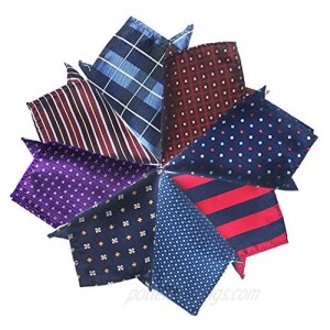 Pybider 8 Pack Men’s Pocket Squares Handkerchiefs Set Assorted Colors for Wedding Business Daily Occasion