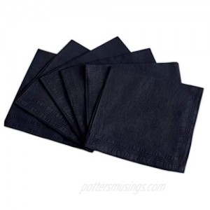 RDS HANKYTEX Men's Pocket Square Black Handkerchiefs Pack of 6