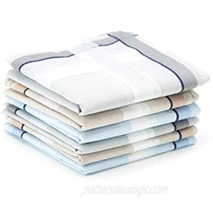 Selected Hanky 100% Cotton Men's Handkerchief 6 Piece Gift Set