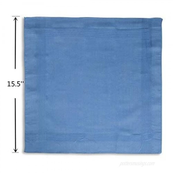 Selected Hanky 100% Pure Cotton Handkerchiefs with Stiching Assorted Color
