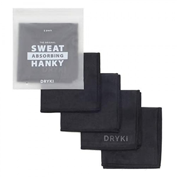 SWEAT ABSORBING HANDKERCHIEFS - Sport Microfiber for Wicking Sweat from Hands Face Body - 5 Pack