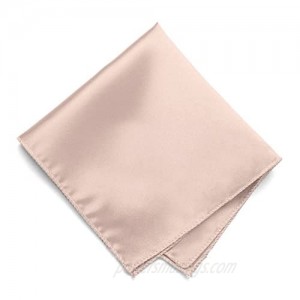 TieMart Blush Pink Solid Color Pocket Square