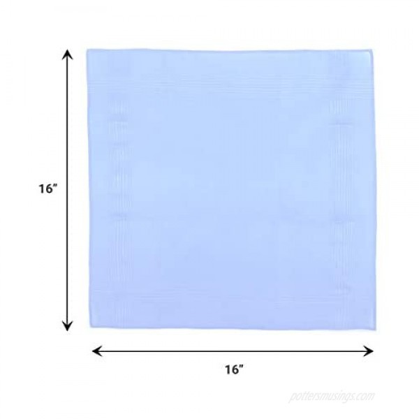 Umo Lorenzo 100% Cotton Men's Handkerchief Set - Multi-pack Soft & Durable 16 x 16 Handkerchief + 6 Piece Variety Pack