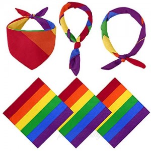 URATOT 6 Pack Gay Pride Rainbow Bandanas Cotton Handkerchiefs  Support LGBT Causes