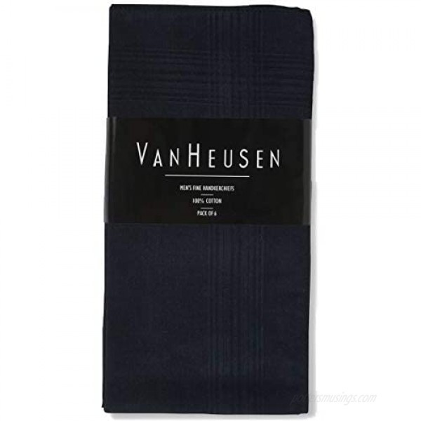 Van Heusen 6 pack Handkerchiefs (Jet Black)