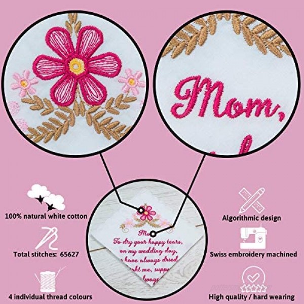 W&F GIFT Wedding Gift Embroid or Silk Print Mom Dad New Parents Other Handkerchiefs