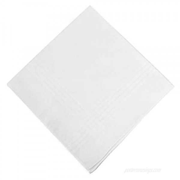 White Cotton Handkerchiefs Multipack for Men Hankie 6 Pack