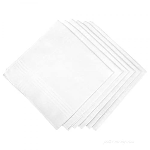 White Cotton Handkerchiefs Multipack for Men Hankie 6 Pack