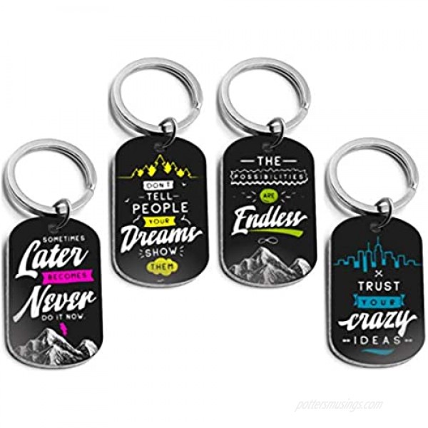 (12-Pack) Inspirational Keychains with Motivational Sayings - Wholesale Bulk Keychains for Home Gym and Office - Small Bulk Gifts for Men and Women Friends and Coworkers Employees and Staff