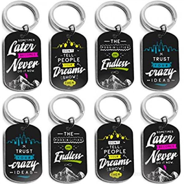 (12-Pack) Inspirational Keychains with Motivational Sayings - Wholesale Bulk Keychains for Home Gym and Office - Small Bulk Gifts for Men and Women Friends and Coworkers Employees and Staff