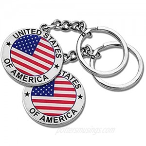 12pcs NYC US United States of America Keychain Metal Key Ring Star Stripe US Flag Souvenir Patriotic Christmas Gift