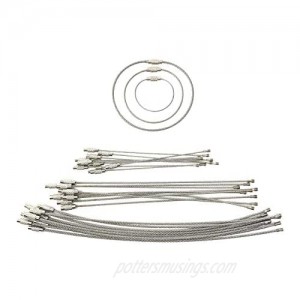 30 Pack Wire Cable Keychain Rings - 3 Most Useful Sizes - Stainless Steel Key Ring Loops