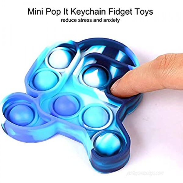 4 Pack Among Us Pop It Keychain Fidget Toy Bubble Fidget KeyChains 01
