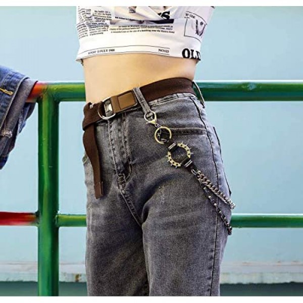 ARZASGO Unisex Punk Chains for Pants Heavy Duty Belt Chains Hip Hop Trousers Jeans Chain with Lobster Clasps for Wallet Keys