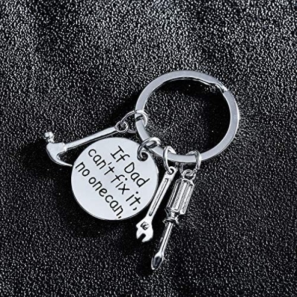 BESPMOSP Dad Keychain Dad Gifts Father's Day Keyring Dad Gifts from Daughter-If Dad Can't Fix It No One Can (Dad)