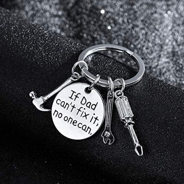 BESPMOSP Dad Keychain Dad Gifts Father's Day Keyring Dad Gifts from Daughter-If Dad Can't Fix It No One Can (Dad)