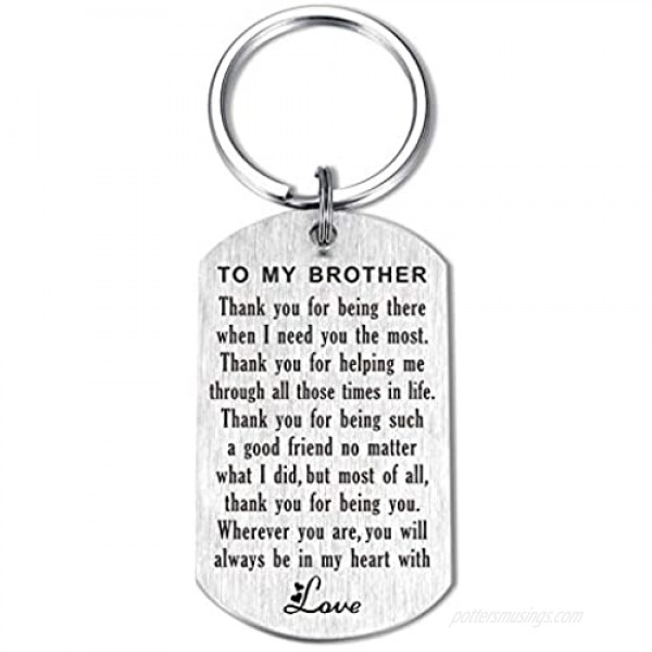 Brother Sister Gifts Wherever You Are You Will Always Be in My Heart Birthday Christmas Graduation Keychain Necklace