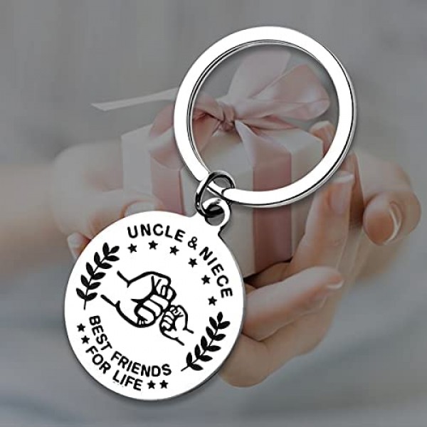 CaseTank Gifts for Fathers Day Uncle Gifts Keychain Gift for Uncle Men Birthday Christmas Father's Day Thanksgiving Gift Blessing Gifts from Niece Nephew