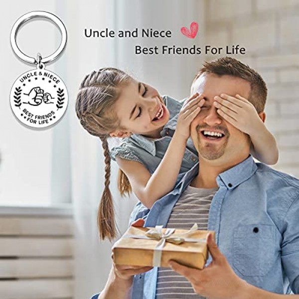 CaseTank Gifts for Fathers Day Uncle Gifts Keychain Gift for Uncle Men Birthday Christmas Father's Day Thanksgiving Gift Blessing Gifts from Niece Nephew