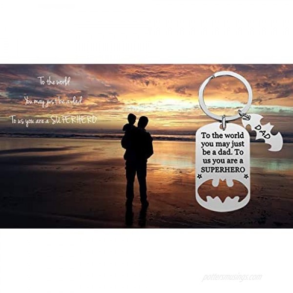 Dad Keychain Dad Gifts from Son Daughter Christmas Gift Father's Day Gift for Dad Papa Daddy Stepdad from Kids Son Daughter In Law Valentine’s Day Present To The World You May Just Dad Keyring